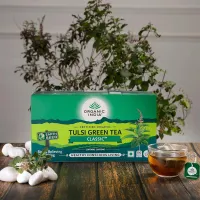 Чай тулси зеленый с бергамотом, 100 пакетиков, Органик Индия; Tulsi Green Tea Earl Grey, 100 sachets, Organic India